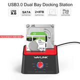 Wavlink USB 3.0 SATA HDD SSD Docking Station Offline Clone 2.5"/3.5" Hard Drive