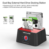 Wavlink USB 3.0 SATA HDD SSD Docking Station Offline Clone 2.5"/3.5" Hard Drive