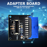 USB 3.1 Type C Front Panel Socket Board USB3.0 19Pin to TYPE-E 20Pin Adapter