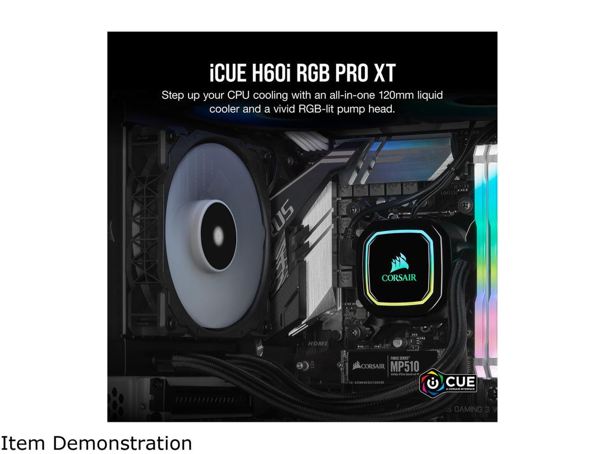 CORSAIR iCUE H60i RGB PRO XT, 120mm Radiator, Single 120mm CORSAIR iCUE H60i RGB PRO XT, 120mm Radiator, Single 120mm