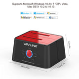 Wavlink USB 3.0 SATA HDD SSD Docking Station Offline Clone 2.5"/3.5" Hard Drive