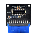 USB 3.1 Type C Front Panel Socket Board USB3.0 19Pin to TYPE-E 20Pin Adapter
