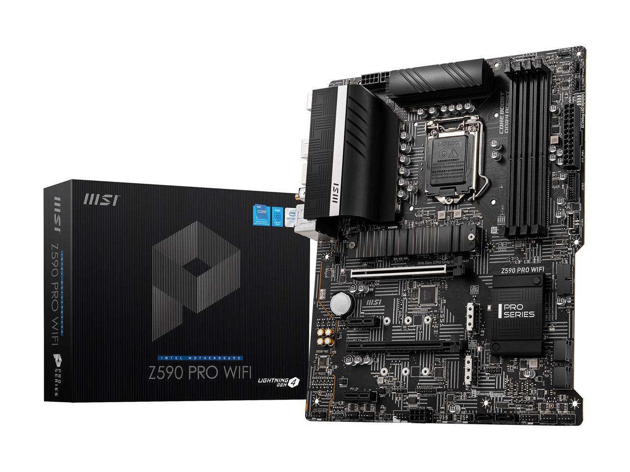 intel i9 11900 MSI Z590 S01 ddr4 16×2 MSI Z590 PRO WIFI LGA 1200 Intel Z590 SATA 6Gb/s ATX Intel